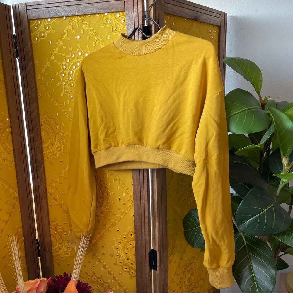 étophe studios cropped mustard yellow sweatshirt